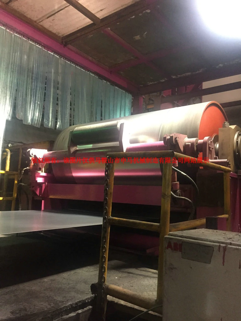 On site picture of the cold rolling continuous retreat line with a diameter of 400 turning roller